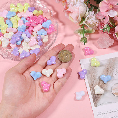 80Pcs 8 Colors Electroplate Opaque Acrylic Beads OACR-CA0001-24-1