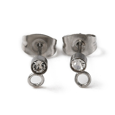 304 Stainless Steel Stud Earrings Findings LS-STAS-WH0029-44A-P-1