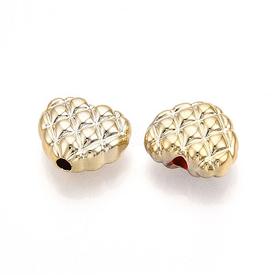 Plating CCB Plastic Waffle Beads PACR-C004-08G-1