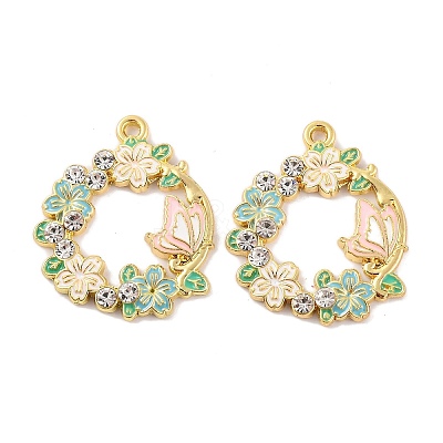 Rack Plating Alloy Enamel Pendants FIND-M020-03F-G-1