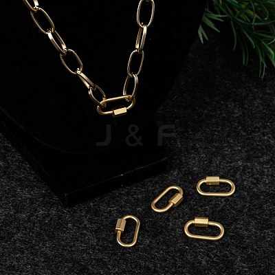 Brass Screw Carabiner Lock Charms ZIRC-G160-11G-1