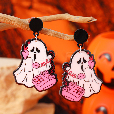 Cute White Ghost Stud Earrings AU5426-2-1