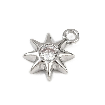 Brass Pave Clear Cubic Zirconia Pendants LS-KK-L238-12P-1
