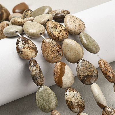 Natural Picture Jasper Beads Strands G-P528-L24-01-1