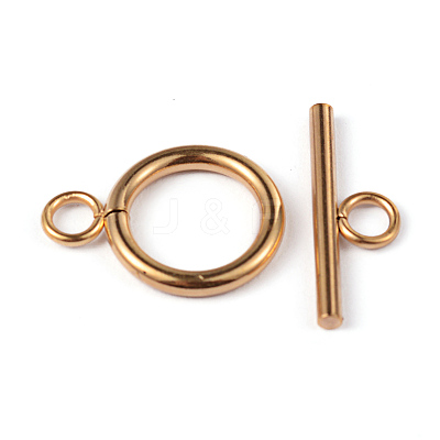 Ion Plating(IP) 304 Stainless Steel Ring Toggle Clasps STAS-L176-12G-A-1