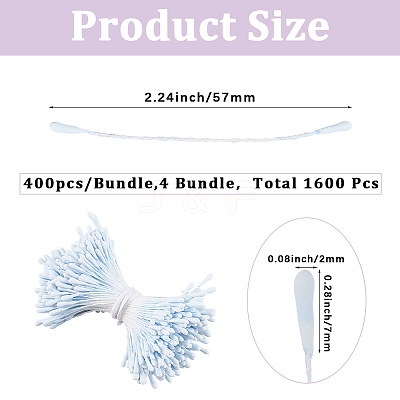 Gypsum with Cotton Cord Artificial Flower Core DIY-WH20007-36A-05-1