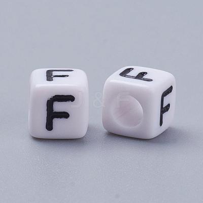 Acrylic Horizontal Hole Letter Beads PL37C9308-F-1