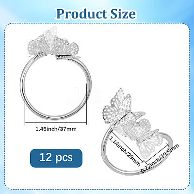 Butterfly Iron Napkin Rings AJEW-WH20070-109S-1