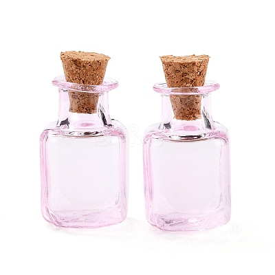 Square Glass Cork Bottles Ornament GLAA-D002-04B-1