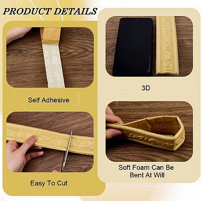 1Pc PVC Foam 3D Self-Adhesive Waterproof Wallpaper Border DIY-CP0011-42C-1