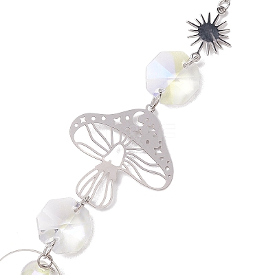 Glass & 201 Stainless Steel Suncatchers HJEW-JM01897-1