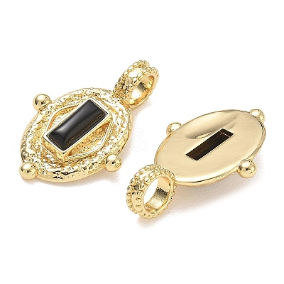 Rack Plating Brass Pave Cubic Zirconia Pendants CU-CBA01AA-04G-1