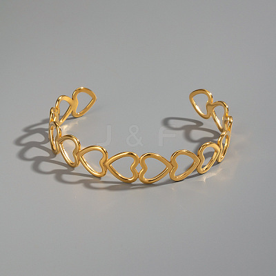 Hollow 304 Stainless Steel Cuff Bangles for Women QQ2164-1