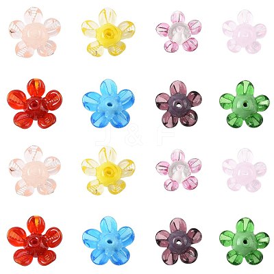 16Pcs 8 Colors Handmade Lampwork Beads LAMP-FS0001-26-1