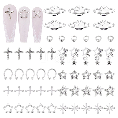 60Pcs 10 Styles Alloy Cabochons DIY-PH0029-09-1