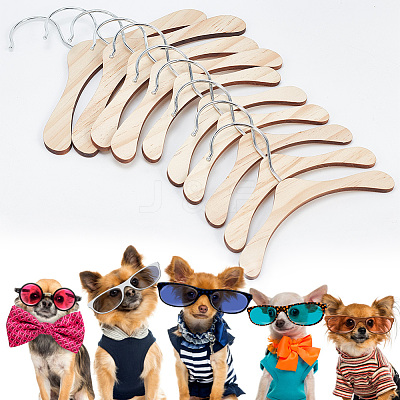 10Pcs 3 Styles Wood Clothes Hanger for Dog Cat AJEW-DR0001-09-1