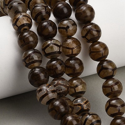 Tibetan Style dZi Beads Strands GG-CBA4812-B05-10MM-1