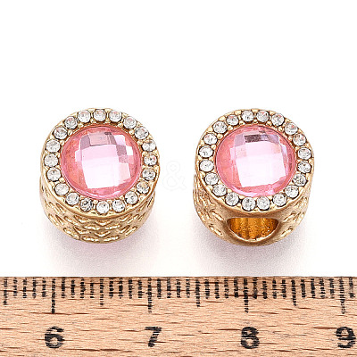 Rack Plating Alloy Rhinestone European Beads FIND-N011-04KCG-1