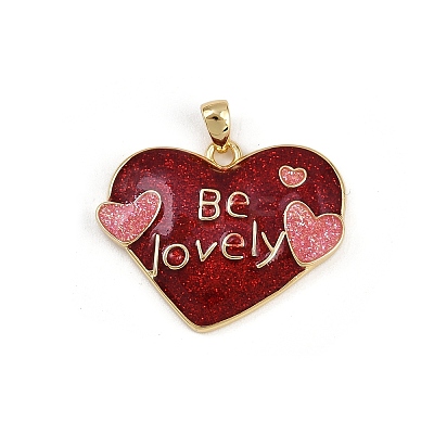 Brass Enamel Pendants KK-D424-31A-G-1