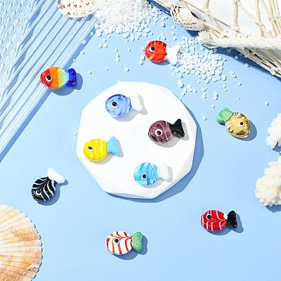 10Pcs 10 Styles Handmade Lampwork Beads LAMP-CJ0002-57-1