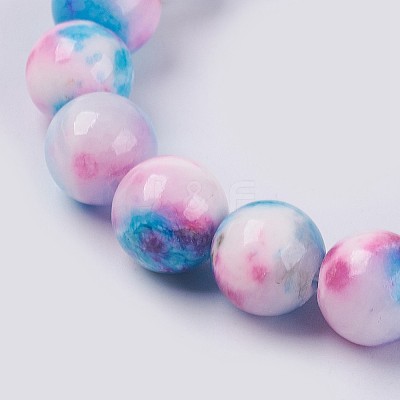 Natural Jade Beaded Stretch Bracelet BJEW-P214-14-10mm-1