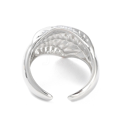 Brass Open Cuff Rings for Women RJEW-D016-05P-1
