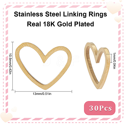 30Pcs 201 Stainless Steel Linking Rings STAS-SC0008-11G-1