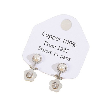 Brass Micro Pave Cubic Zirconia Stud Earrings WGB66C3-01-1