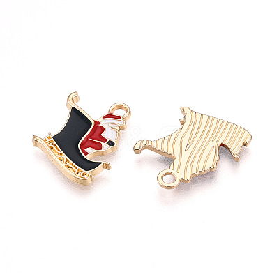 Golden Plated Alloy Enamel Pendants ENAM-T009-88-RS-1