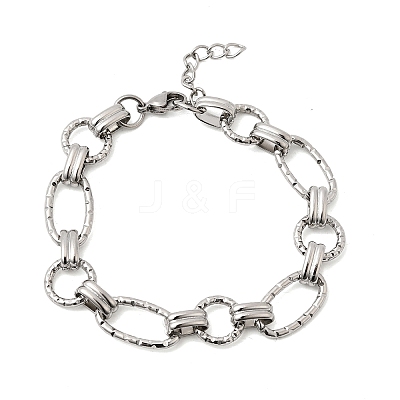 Hammered 304 Stainless Steel Link Chain Bracelets for Women BJEW-L720-01P-1
