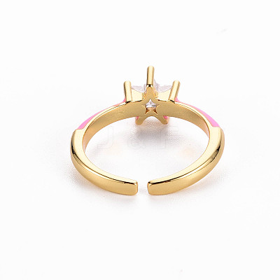 Brass Enamel Cuff Rings RJEW-T016-30E-NF-1