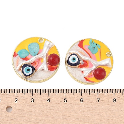 Rack Plating Alloy Enamel Pendants FIND-Z062-01G-01-1