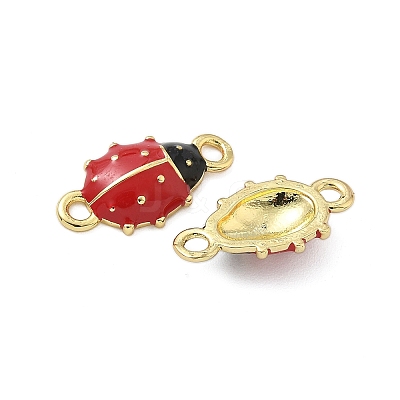 Brass Enamel Connector Charms KK-P325-09G-1