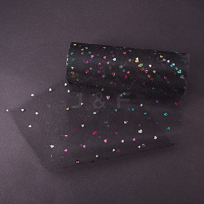 Heart Glitter Sequin Deco Mesh Ribbons OCOR-BC0007-27-1