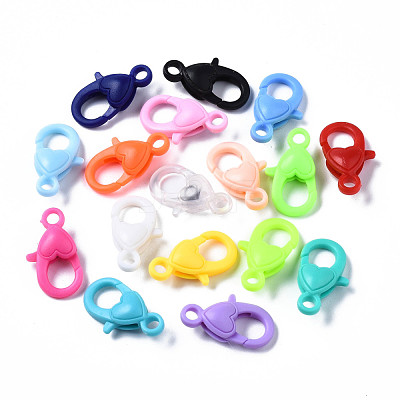 Opaque Acrylic Lobster Claw Clasps X-SACR-T358-06-1