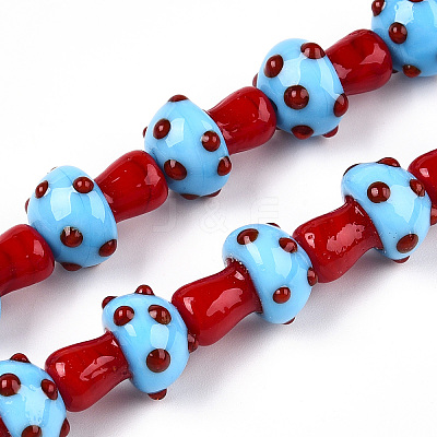 Handmade Lampwork Beads Strands LAMP-N024-09H-1