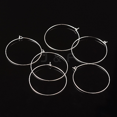 Silver Color Plated Brass Earring Hoops X-EC067-4S-1