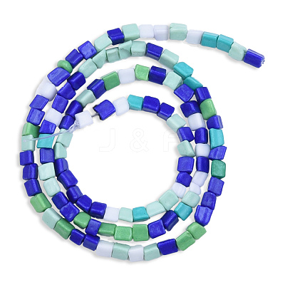 Opaque Spray Painted Glass Bead Strands GLAA-N047-05C-1