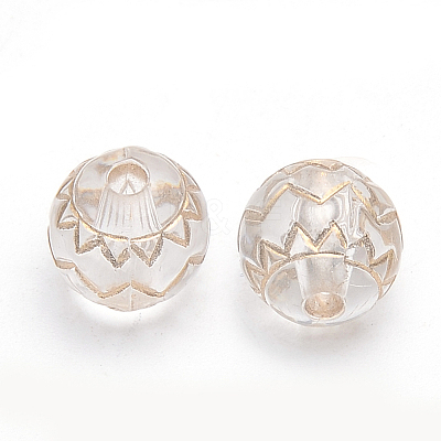 Golden Plated Acrylic Beads X-PACR-S219-02-1