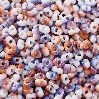 Two Tone Baking Paint Glass Seed Beads SEED-C003-01C-1