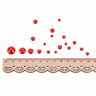 1Box ABS Plastic Imitation Pearl Dome Cabochons SACR-PH0001-09-1