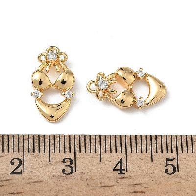 Brass Micro Pave Clear Cubic Zirconia Pendants KK-A280-16G-1