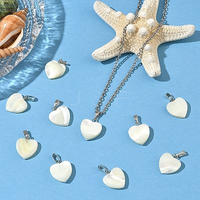 10Pcs Natural Trochid Shell/Trochus Shell Pendants SSHEL-YW0001-15-1