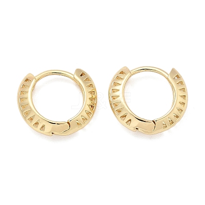 Triangle Brass Hoop Earrings EJEW-Z102-06G-1