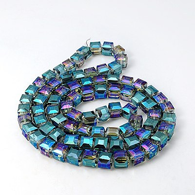 Electorplated Glass Beads EGLA-E006-3J-1
