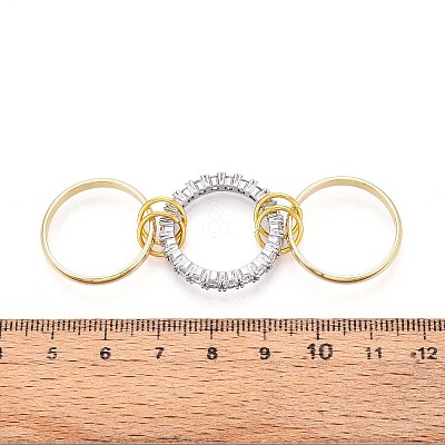 Brass Micro Pave Cubic Zirconia Finger Rings RJEW-D325-01PG-03-1