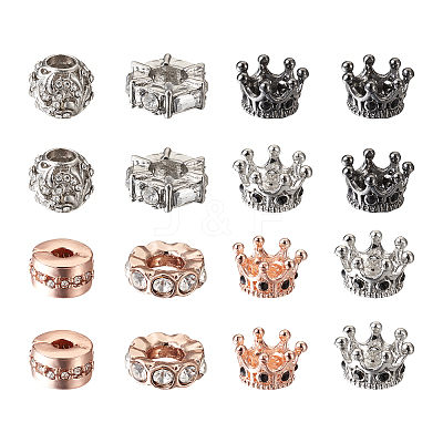 18Pcs 7 Style Alloy European Beads MPDL-MP0001-01-1