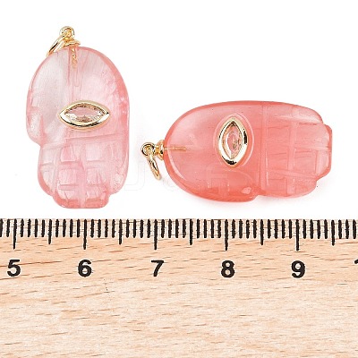 Cherry Quartz Glass Pendants G-Z134-05C-1