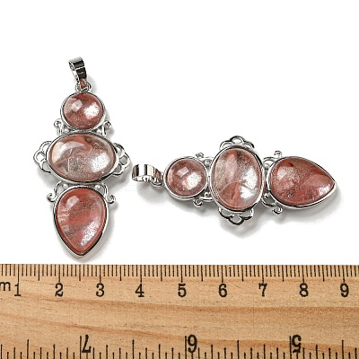 Cherry Quartz Glass Pendants G-Q158-04I-1
