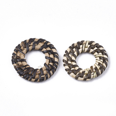Handmade Reed Cane/Rattan Woven Linking Rings WOVE-T006-011A-1